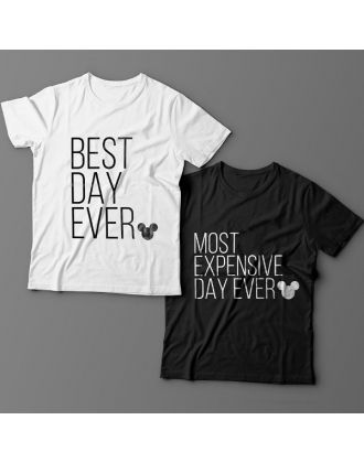 Парные футболки для влюбленных "Best day ever"/"Most expensive day ever"